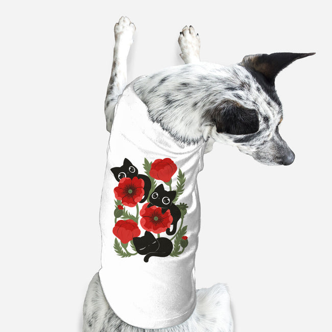 Poppies And Black Kitties-Dog-Basic-Pet Tank-ricolaa