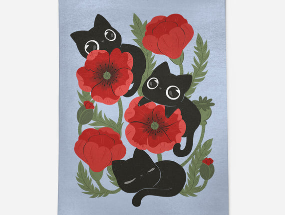 Poppies And Black Kitties