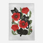 Poppies And Black Kitties-None-Indoor-Rug-ricolaa