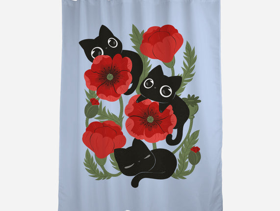 Poppies And Black Kitties