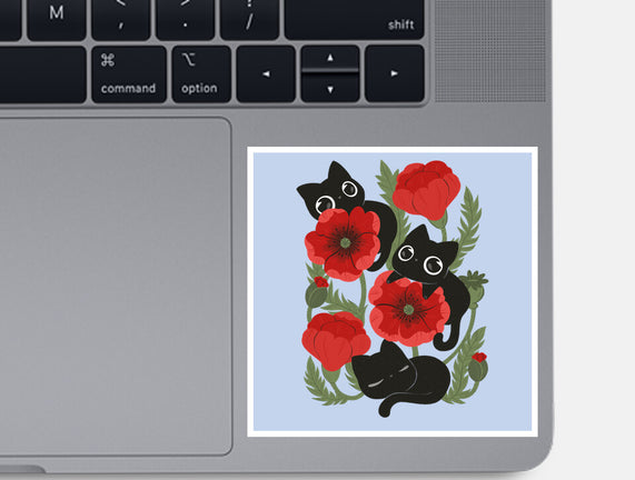 Poppies And Black Kitties