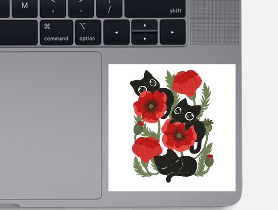 Poppies And Black Kitties