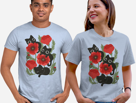 Poppies And Black Kitties
