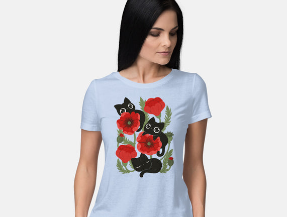 Poppies And Black Kitties