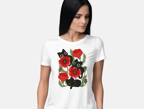 Poppies And Black Kitties