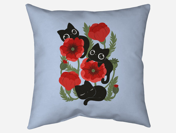 Poppies And Black Kitties