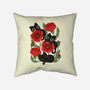 Poppies And Black Kitties-None-Removable Cover-Throw Pillow-ricolaa