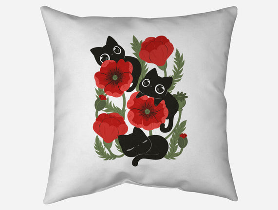 Poppies And Black Kitties