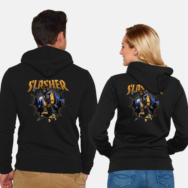 Slasher Wolf-Unisex-Zip-Up-Sweatshirt-momma_gorilla