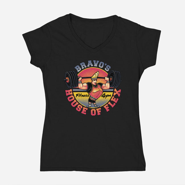 House Of Flex-Womens-V-Neck-Tee-momma_gorilla