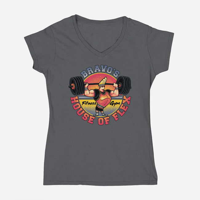 House Of Flex-Womens-V-Neck-Tee-momma_gorilla