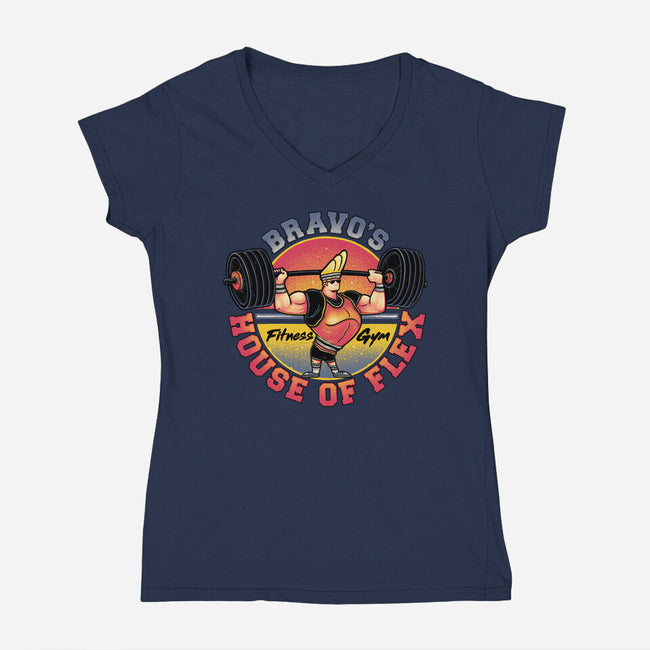 House Of Flex-Womens-V-Neck-Tee-momma_gorilla