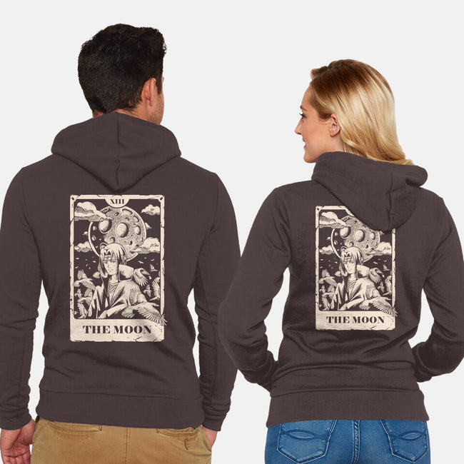 Tarot The Moon-Unisex-Zip-Up-Sweatshirt-Arigatees