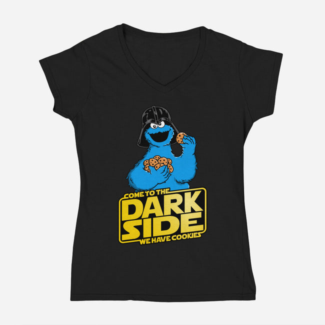 Darth Cookies-Womens-V-Neck-Tee-Barbadifuoco
