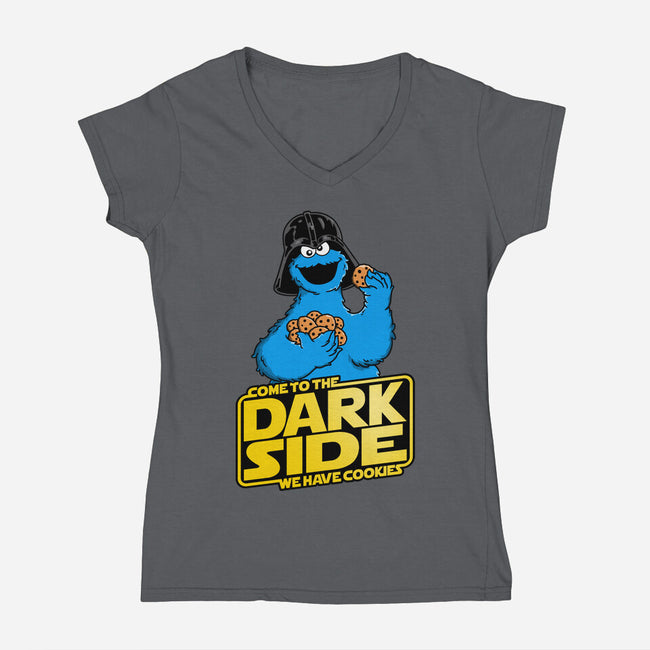 Darth Cookies-Womens-V-Neck-Tee-Barbadifuoco