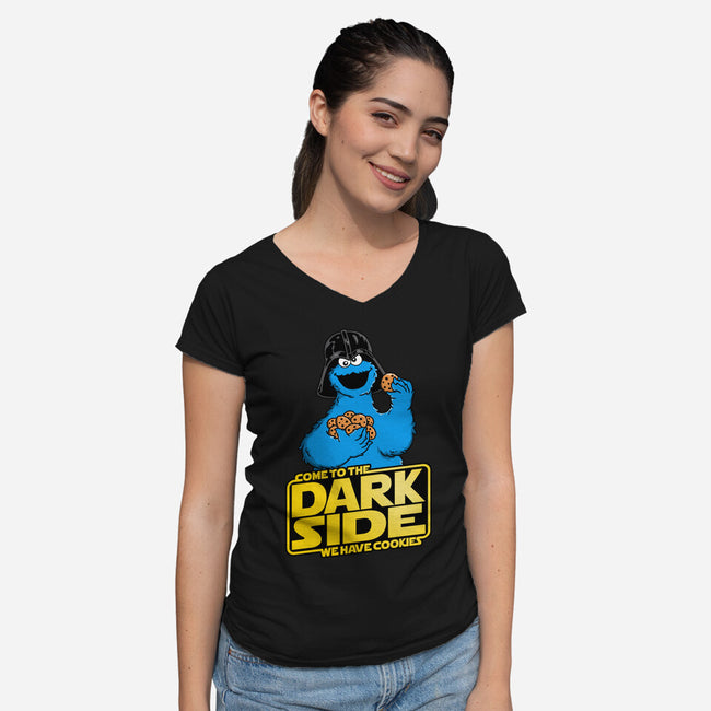 Darth Cookies-Womens-V-Neck-Tee-Barbadifuoco