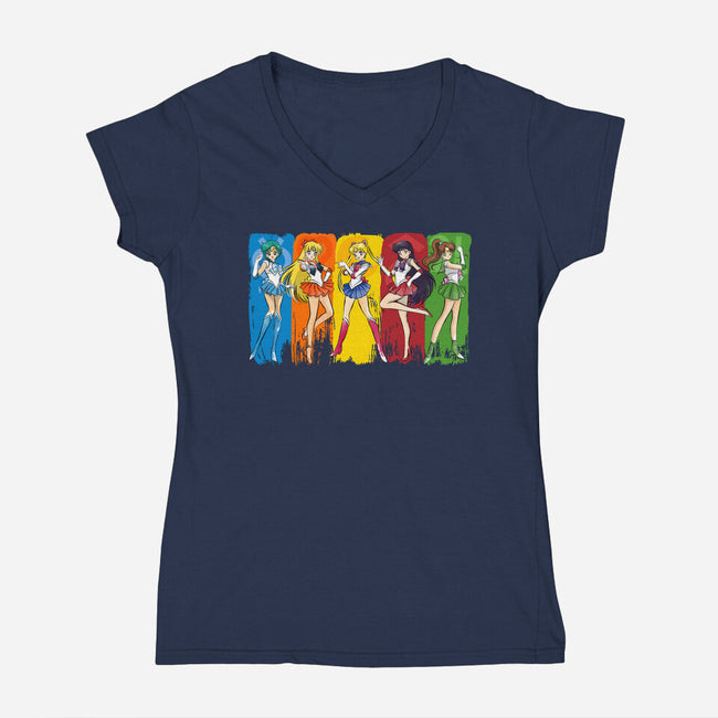 The Sailor Scouts-Womens-V-Neck-Tee-DrMonekers