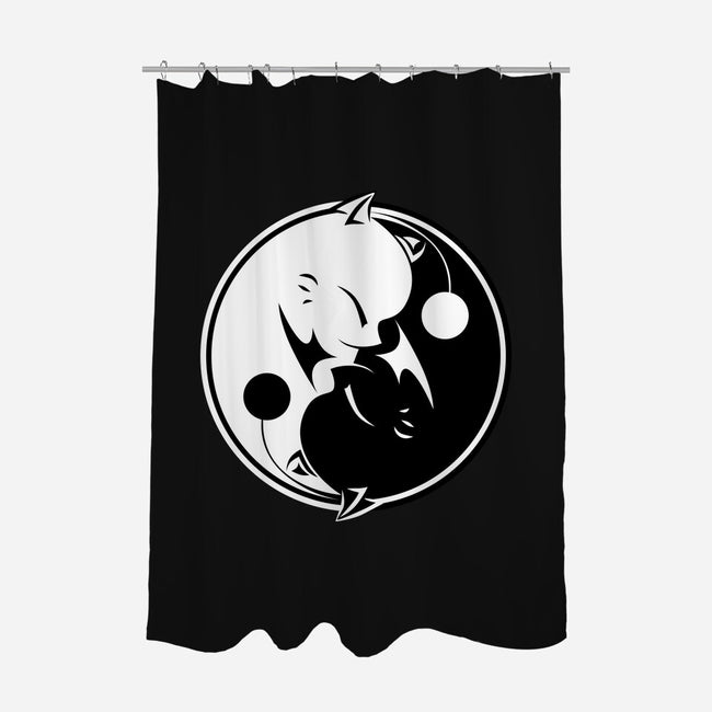 Yin Yang Mog-none polyester shower curtain-motoslave