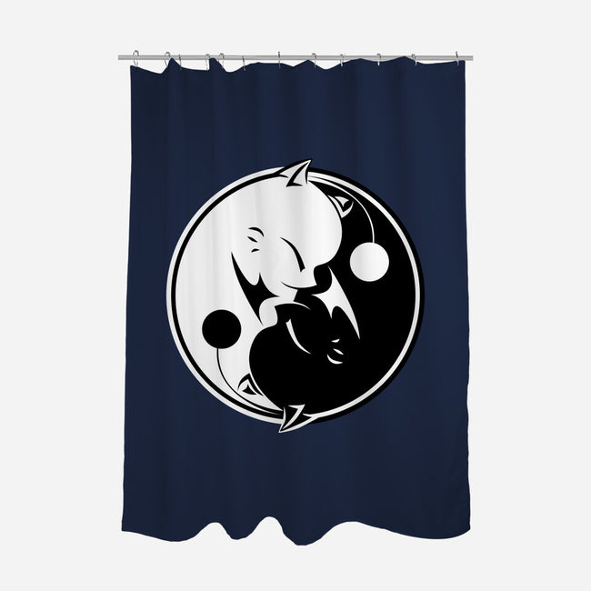 Yin Yang Mog-none polyester shower curtain-motoslave
