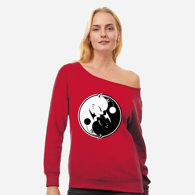 Yin Yang Mog-womens off shoulder sweatshirt-motoslave