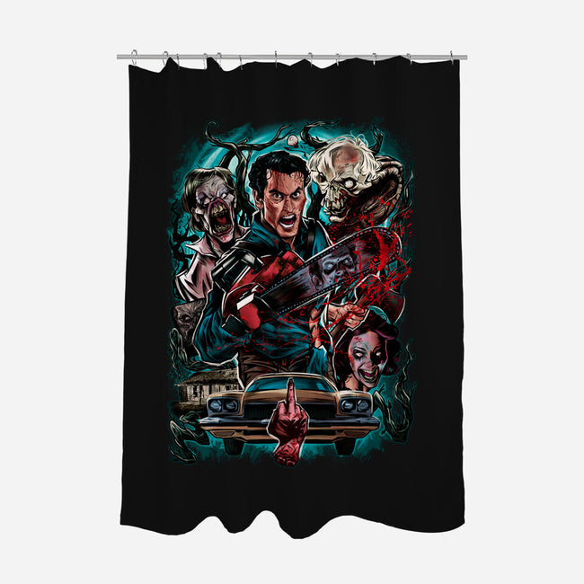 Kicking The Devil-None-Polyester-Shower Curtain-Conjura Geek