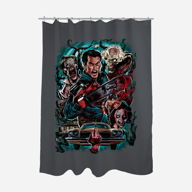 Kicking The Devil-None-Polyester-Shower Curtain-Conjura Geek