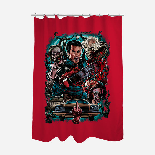 Kicking The Devil-None-Polyester-Shower Curtain-Conjura Geek