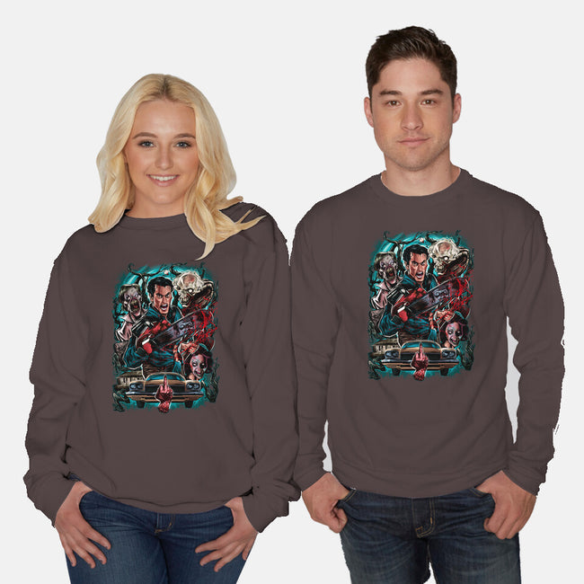 Kicking The Devil-Unisex-Crew Neck-Sweatshirt-Conjura Geek
