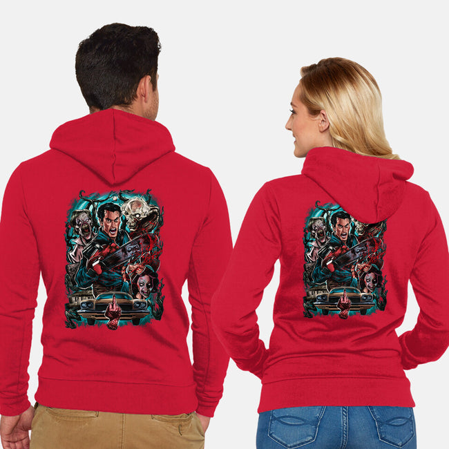 Kicking The Devil-Unisex-Zip-Up-Sweatshirt-Conjura Geek