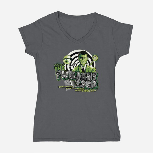 Welcome To Another Dimension-Womens-V-Neck-Tee-goodidearyan