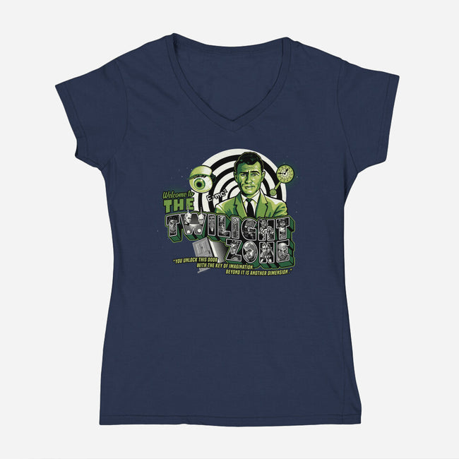 Welcome To Another Dimension-Womens-V-Neck-Tee-goodidearyan