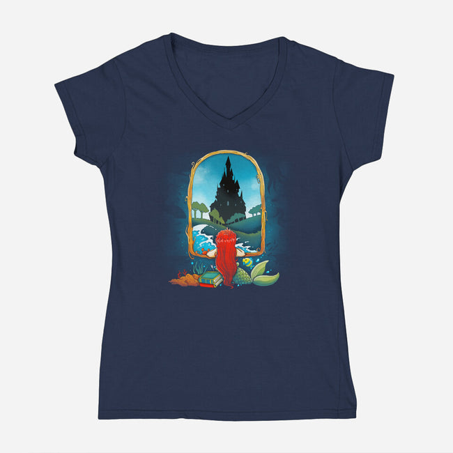 Mermaid Life-Womens-V-Neck-Tee-Vallina84