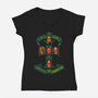 Fangs N Growls-Womens-V-Neck-Tee-nadzeenadz