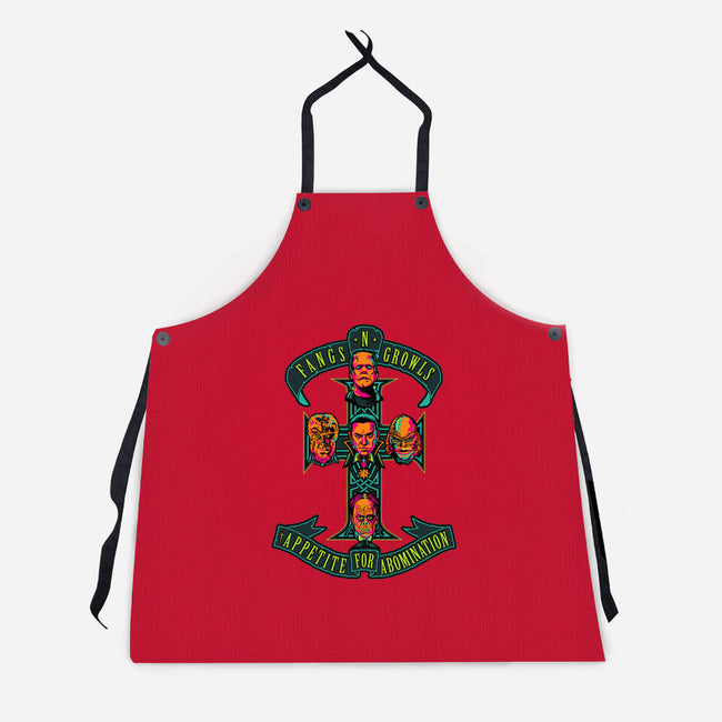 Fangs N Growls-Unisex-Kitchen-Apron-nadzeenadz