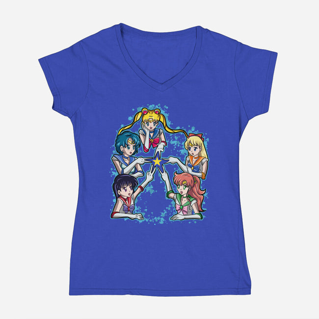 My Group Is A Star-Womens-V-Neck-Tee-nickzzarto