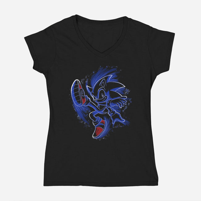 Speed Power Line-Womens-V-Neck-Tee-nickzzarto