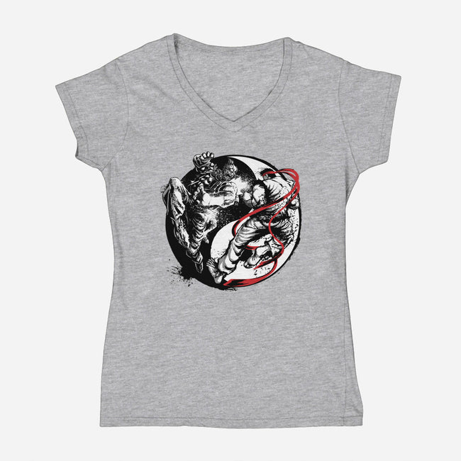 Endless Fight-Womens-V-Neck-Tee-Art_Of_One