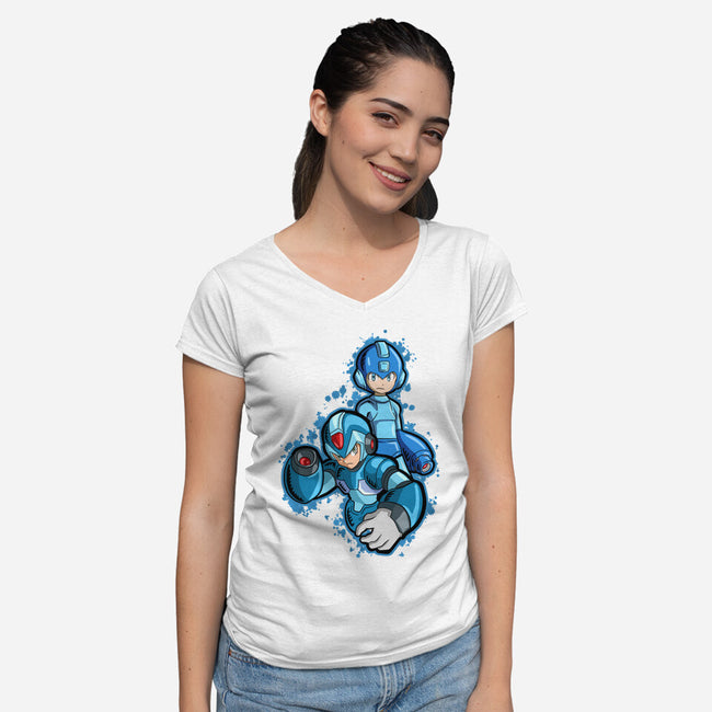 Before And After-Womens-V-Neck-Tee-nickzzarto