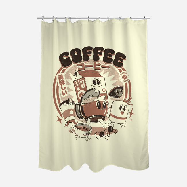 My Coffee Friends-None-Polyester-Shower Curtain-ilustrata