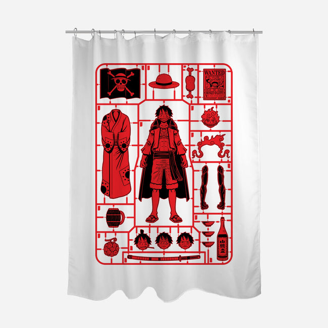 Luffy Model Sprue-None-Polyester-Shower Curtain-danielmorris1993