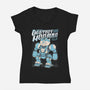 Mecha Neko-Womens-V-Neck-Tee-Astrobot Invention