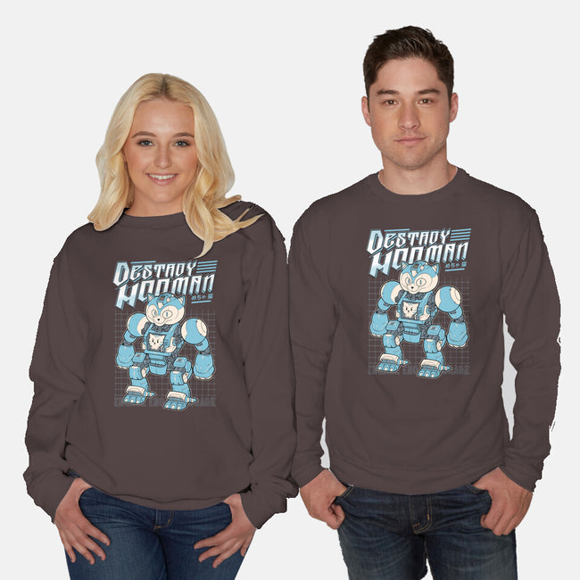 Mecha Neko-Unisex-Crew Neck-Sweatshirt-Astrobot Invention