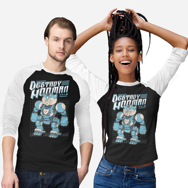 Mecha Neko-Unisex-Baseball-Tee-Astrobot Invention