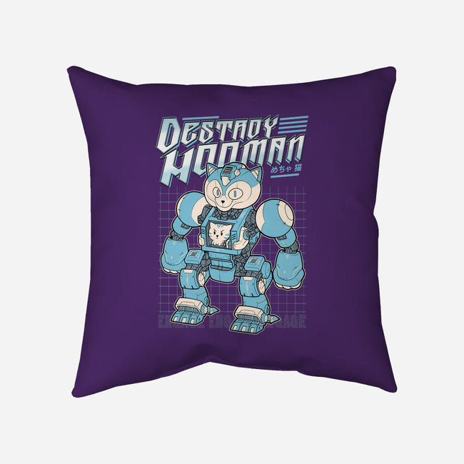 Mecha Neko-None-Removable Cover-Throw Pillow-Astrobot Invention