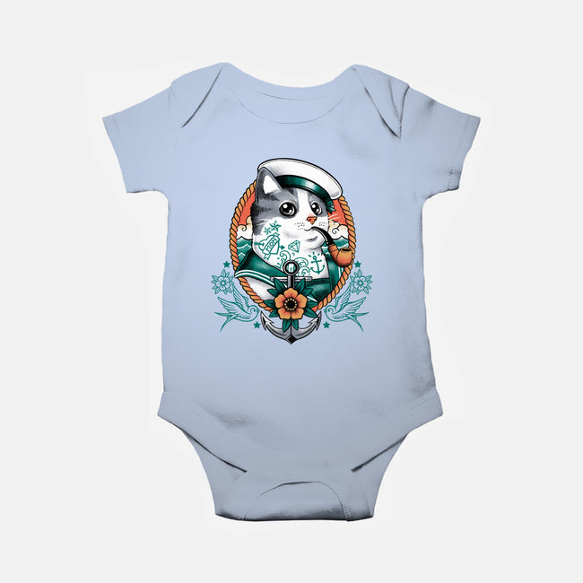 Sailor Cat Tattoo-Baby-Basic-Onesie-NemiMakeit