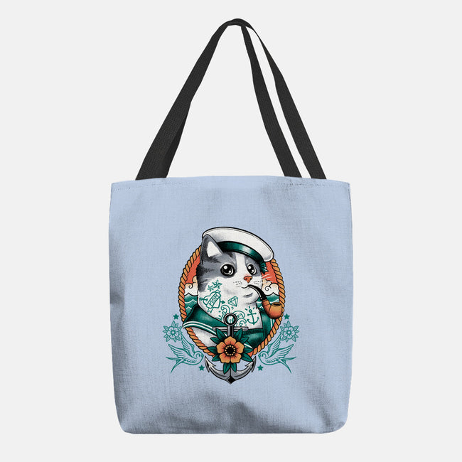 Sailor Cat Tattoo-None-Basic Tote-Bag-NemiMakeit