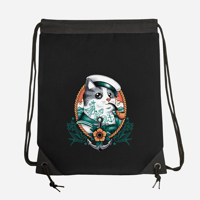 Sailor Cat Tattoo-None-Drawstring-Bag-NemiMakeit
