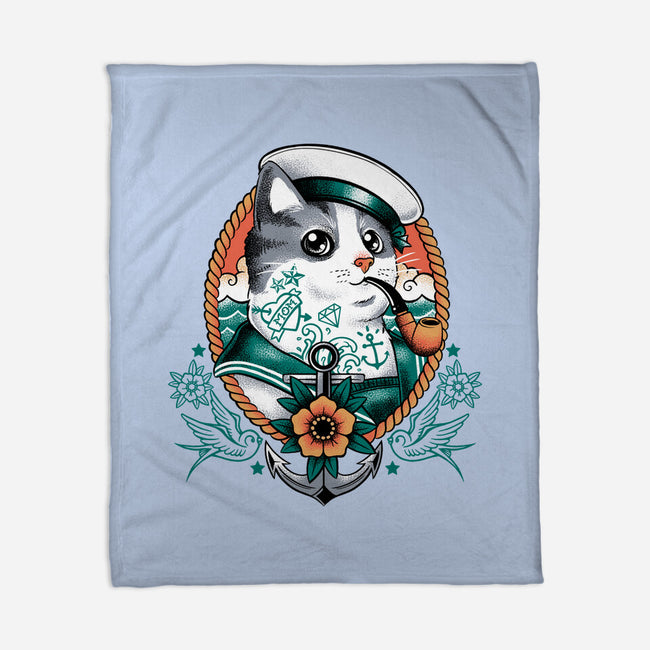 Sailor Cat Tattoo-None-Fleece-Blanket-NemiMakeit