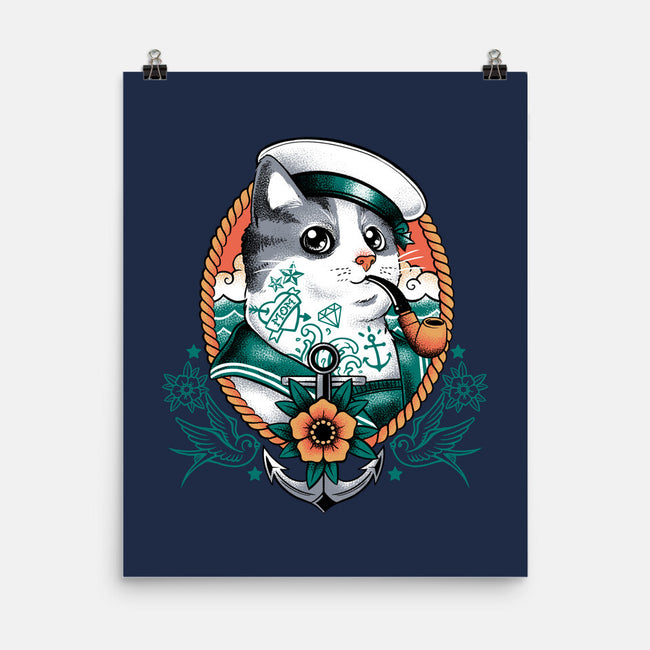 Sailor Cat Tattoo-None-Matte-Poster-NemiMakeit