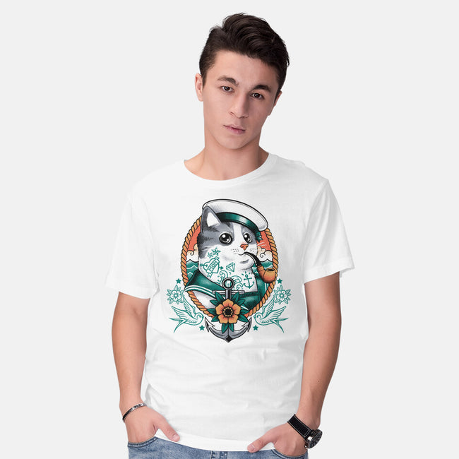 Sailor Cat Tattoo-Mens-Basic-Tee-NemiMakeit